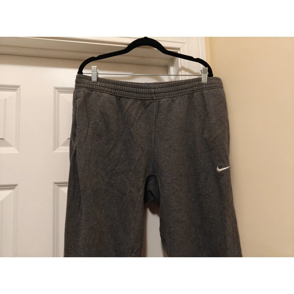 Nike Mens Fleece Sweatpants Charcoal Heather Straight Leg 611458-071 XL